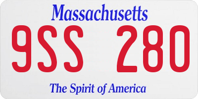 MA license plate 9SS280
