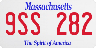 MA license plate 9SS282
