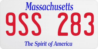 MA license plate 9SS283