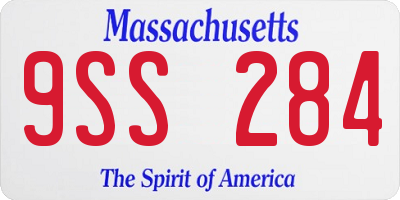 MA license plate 9SS284