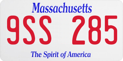 MA license plate 9SS285