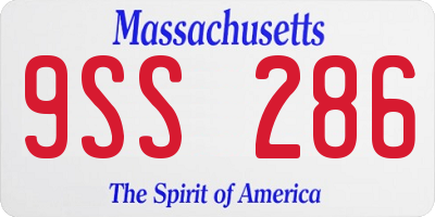MA license plate 9SS286