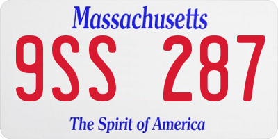 MA license plate 9SS287