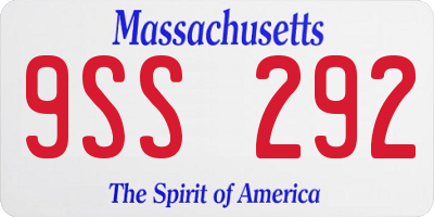 MA license plate 9SS292