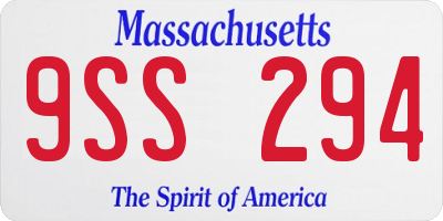 MA license plate 9SS294