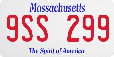 MA license plate 9SS299