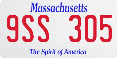 MA license plate 9SS305