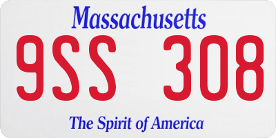MA license plate 9SS308