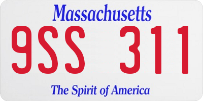 MA license plate 9SS311