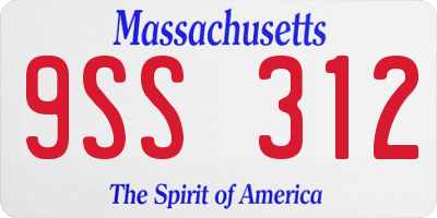 MA license plate 9SS312