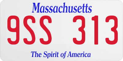 MA license plate 9SS313