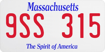 MA license plate 9SS315
