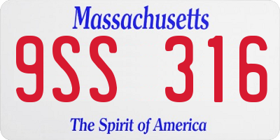 MA license plate 9SS316