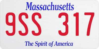 MA license plate 9SS317