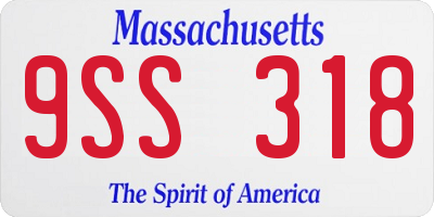 MA license plate 9SS318