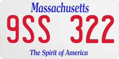 MA license plate 9SS322