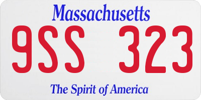 MA license plate 9SS323