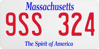 MA license plate 9SS324