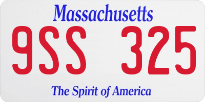 MA license plate 9SS325