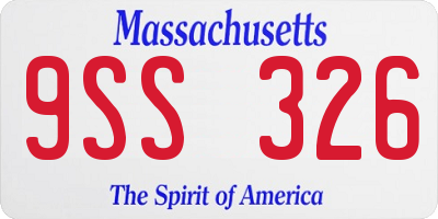 MA license plate 9SS326