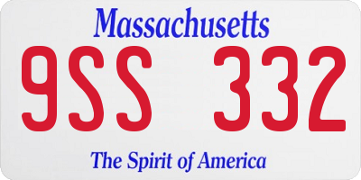 MA license plate 9SS332