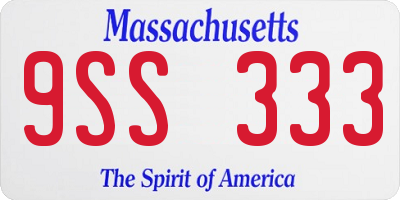 MA license plate 9SS333
