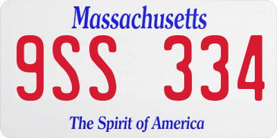 MA license plate 9SS334