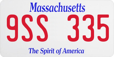 MA license plate 9SS335
