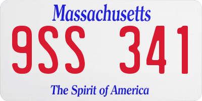 MA license plate 9SS341