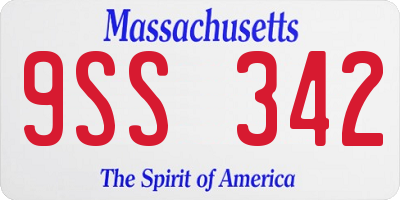 MA license plate 9SS342