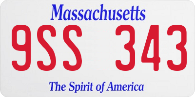 MA license plate 9SS343