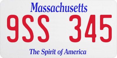 MA license plate 9SS345