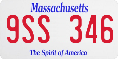 MA license plate 9SS346