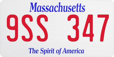 MA license plate 9SS347