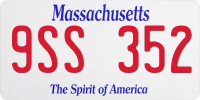 MA license plate 9SS352