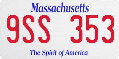 MA license plate 9SS353