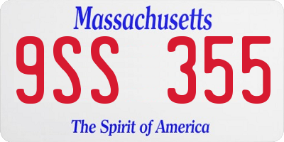 MA license plate 9SS355
