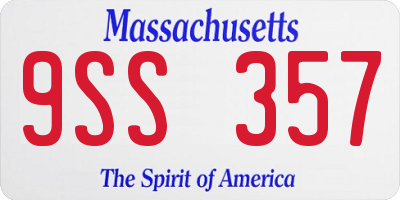 MA license plate 9SS357
