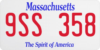 MA license plate 9SS358
