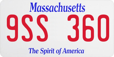 MA license plate 9SS360