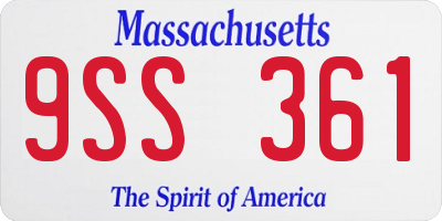 MA license plate 9SS361