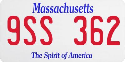 MA license plate 9SS362