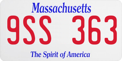 MA license plate 9SS363