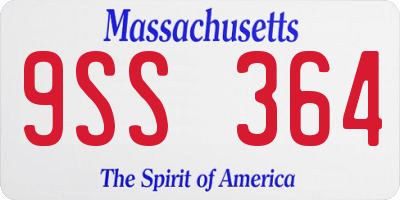 MA license plate 9SS364