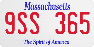 MA license plate 9SS365