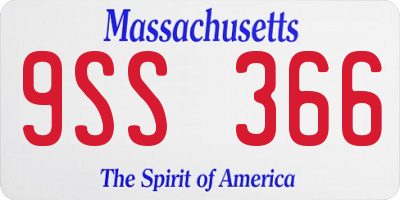 MA license plate 9SS366