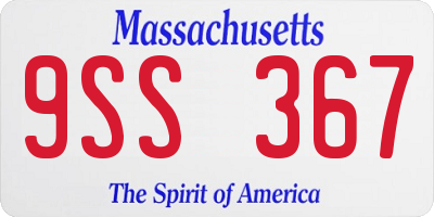 MA license plate 9SS367