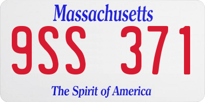 MA license plate 9SS371