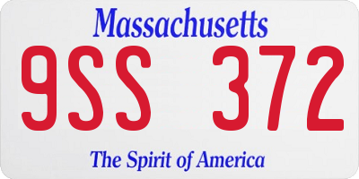 MA license plate 9SS372
