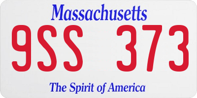 MA license plate 9SS373